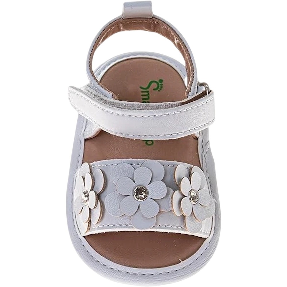 Josmo Infant Baby Girl Size 2-4 Dress Sandals Soft Sole Butterfly & Bow White - Picture 2 of 13